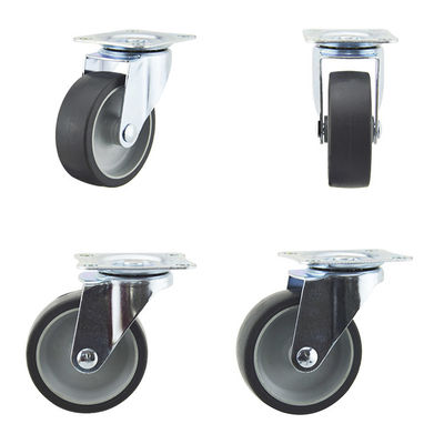 3 Inch 110lbs Gray TPR Swivel Plate Light Duty Casters For Chair
