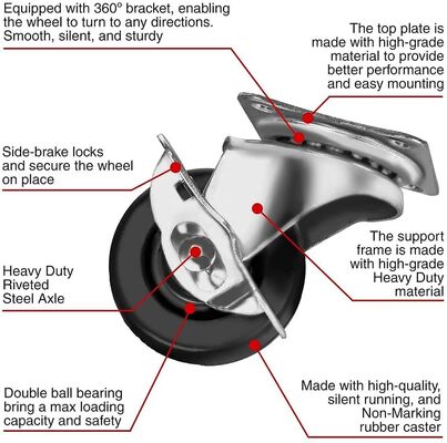 چرخ‌های نایلونی صفحه نصب با بلبرینگ و چرخ هسته جامد، راه‌حل‌های حرکتی بادوام صنعتی سنگین